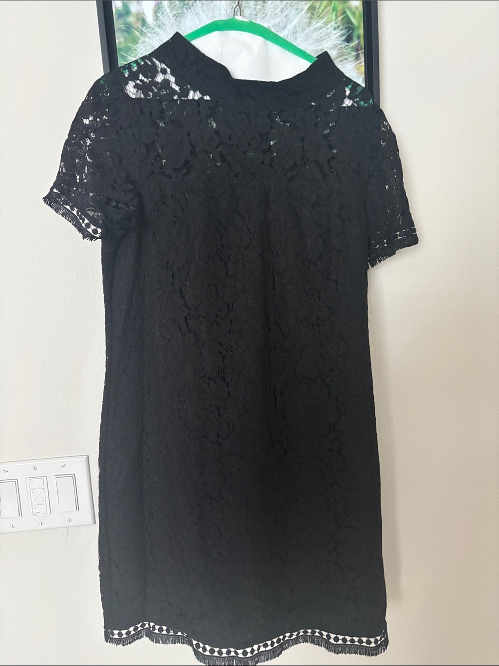 Vince Camuto Black Floral Lace Mini Dress